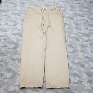 Orvis Pants Mens 36 Tan Flat Front Pockets Straight Leg
